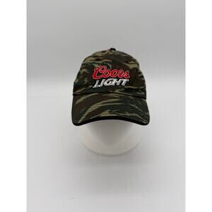 Coors Light Baseball Cap Green Camouflage Adjustable Back Nine Headwear Hat